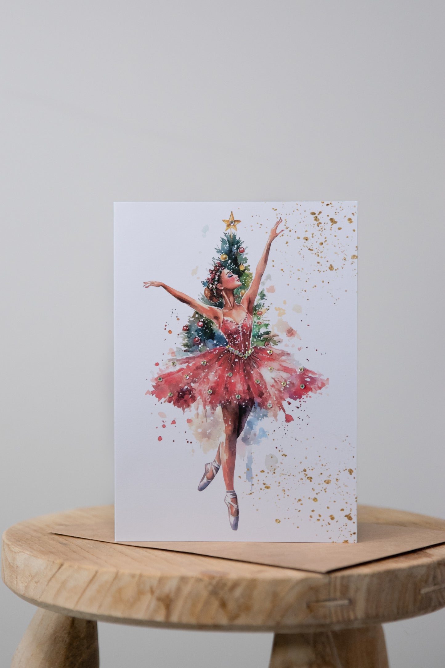 Holiday Grace — Watercolor Ballet Christmas Card
