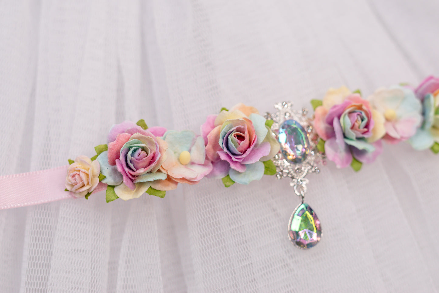 Rainbow Reverie – Luxe Crystal Ballet Bun Wrap