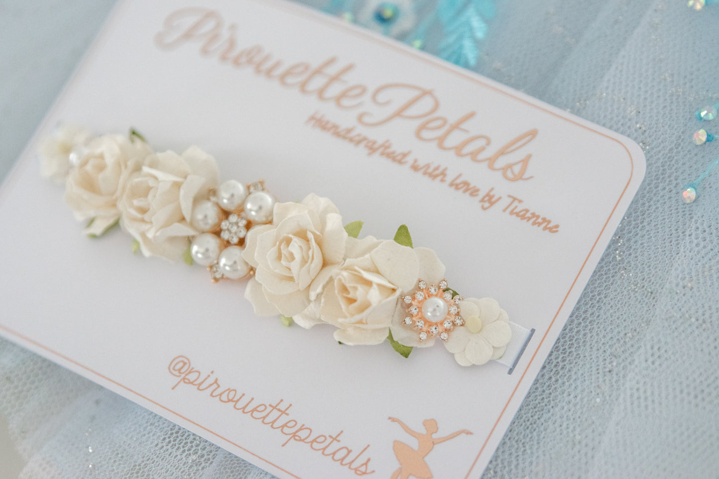 Étoile White – Luxe Crystal Ballet Bun Wrap