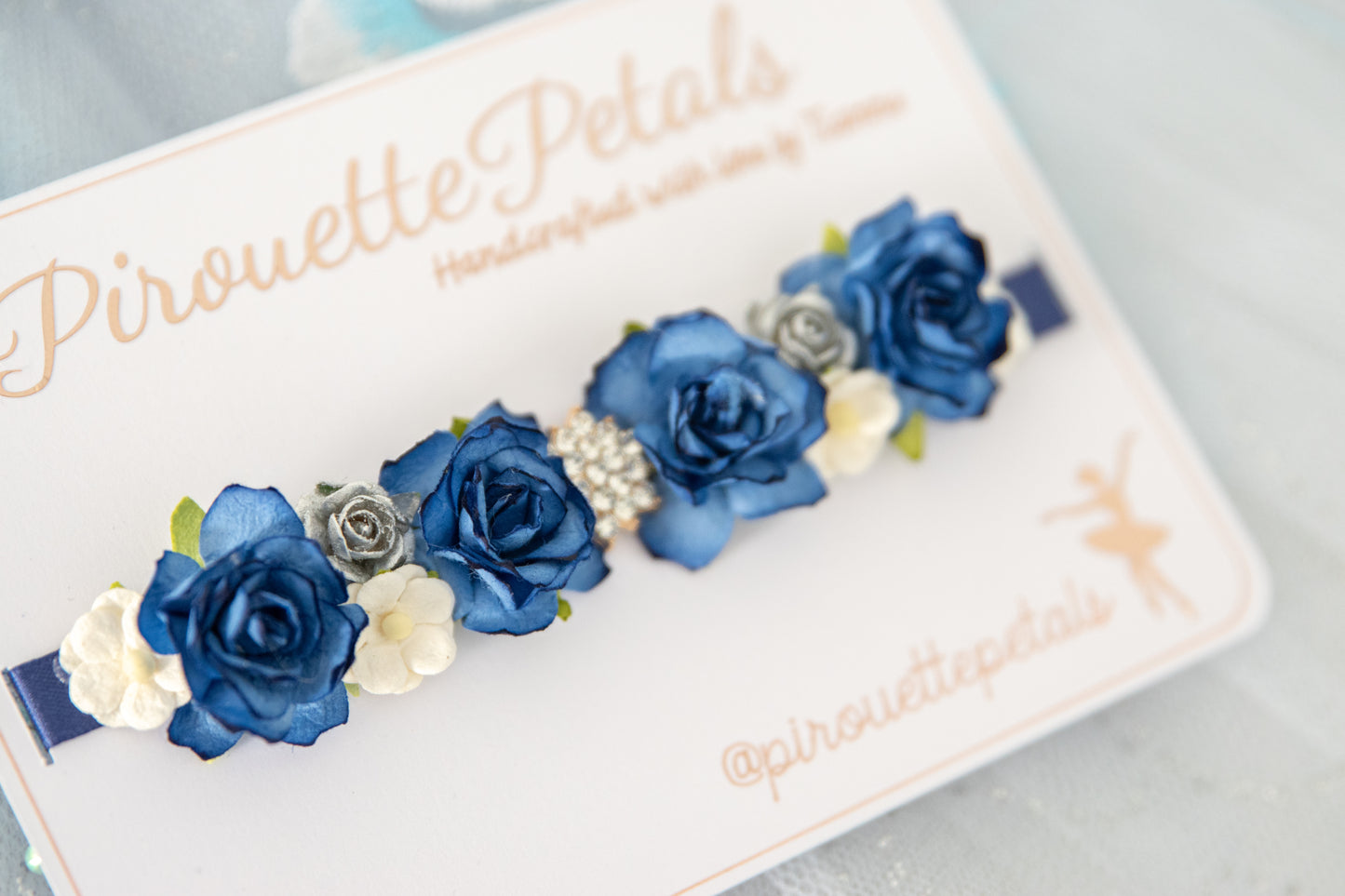 Sapphire Waltz – Luxe Crystal Ballet Bun Wrap