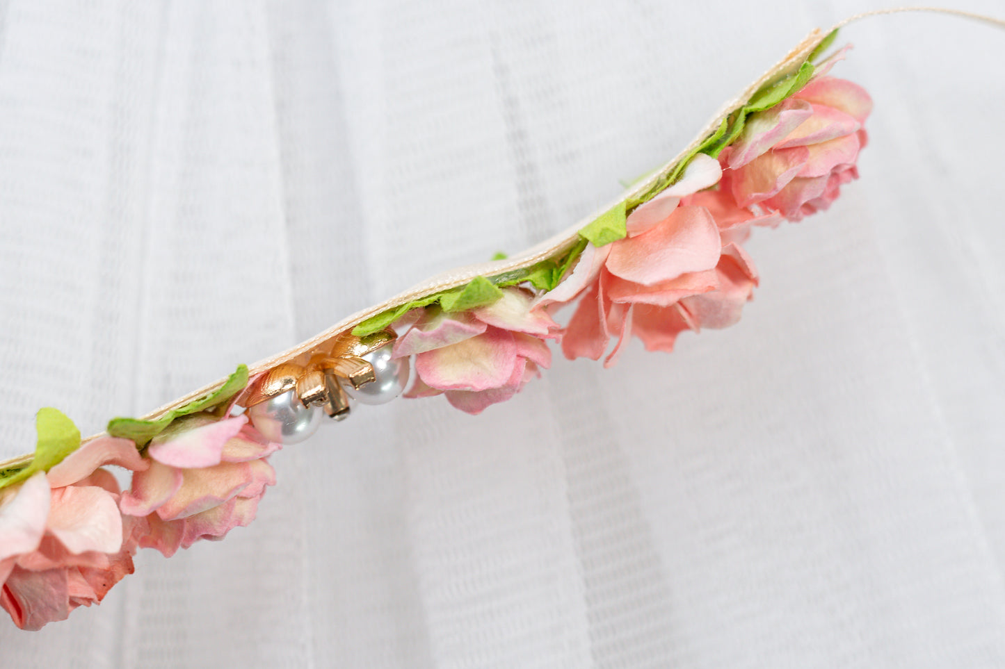 Luxe Peach Blossom – Crystal Ballet Bun Wrap