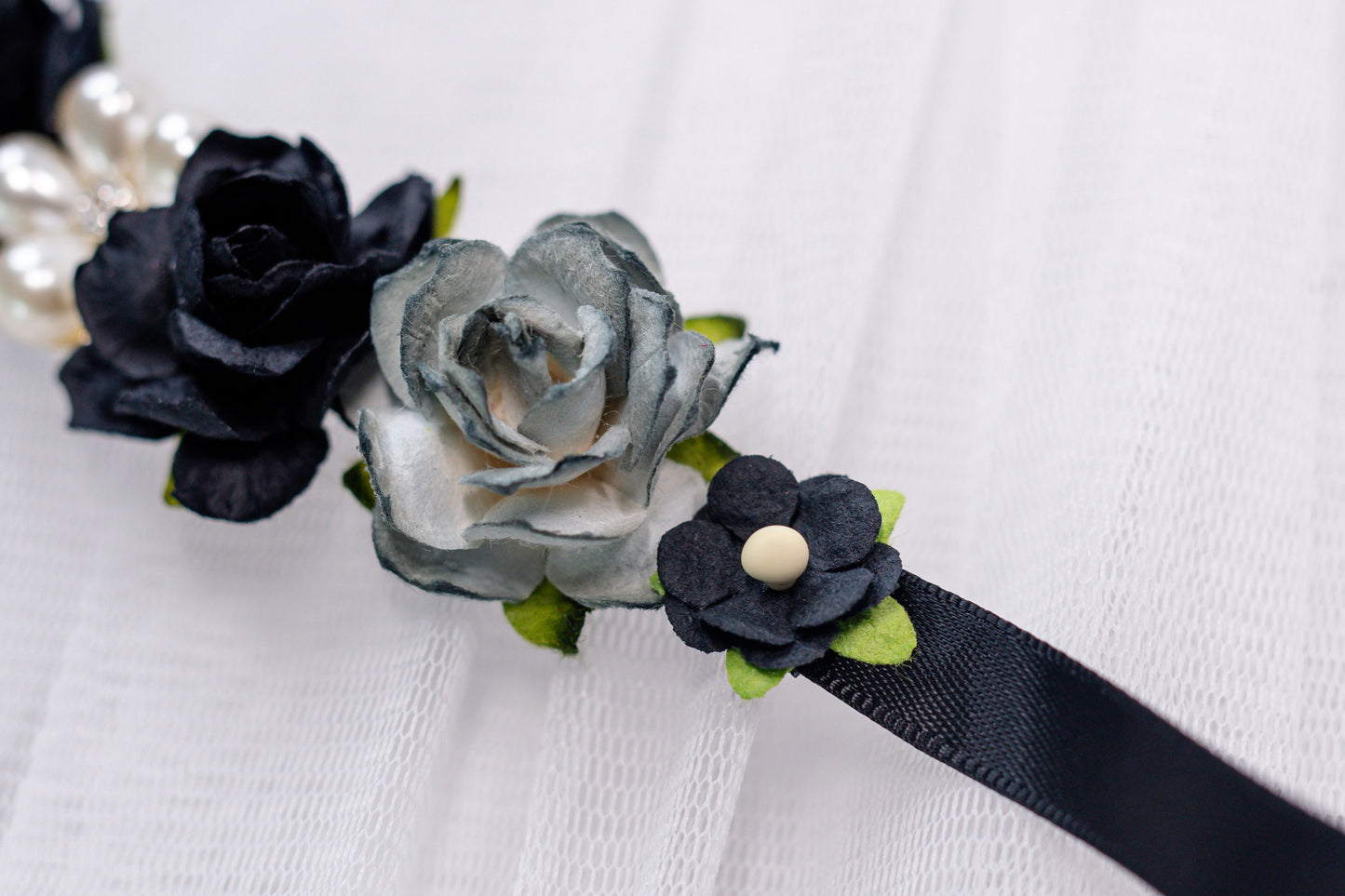 Midnight Mist — Luxe Floral Ballet Bun Wrap