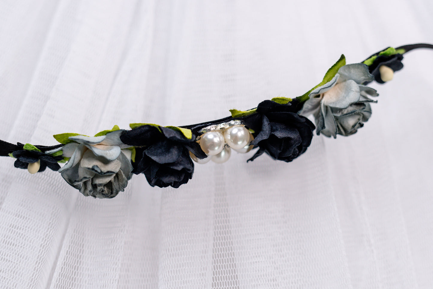 Midnight Mist — Luxe Floral Ballet Bun Wrap