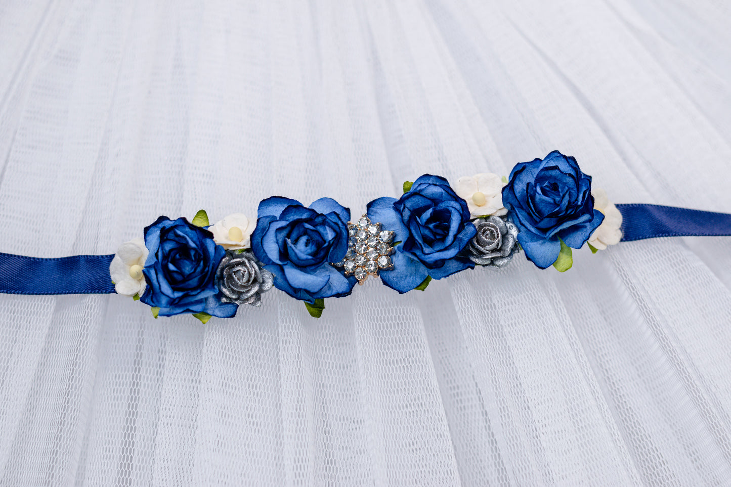 Sapphire Waltz – Luxe Crystal Ballet Bun Wrap