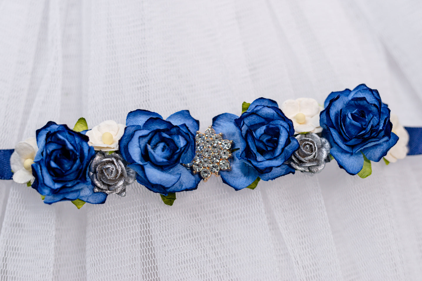 Sapphire Waltz – Luxe Crystal Ballet Bun Wrap