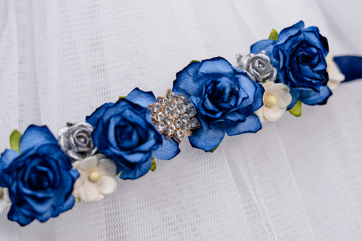 Sapphire Waltz – Luxe Crystal Ballet Bun Wrap