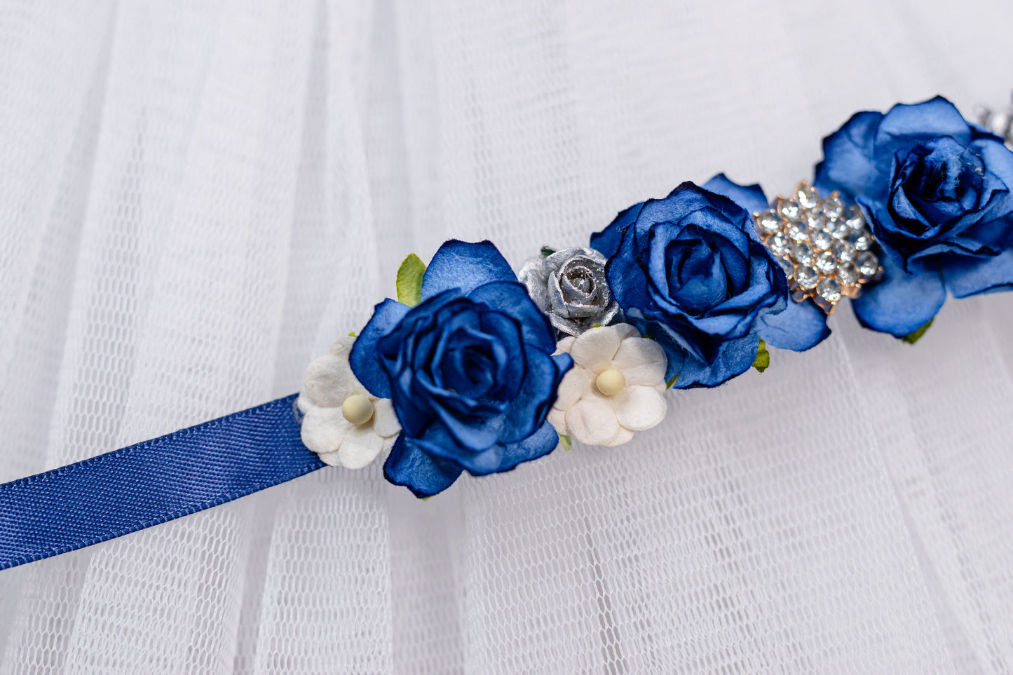 Sapphire Waltz – Luxe Crystal Ballet Bun Wrap