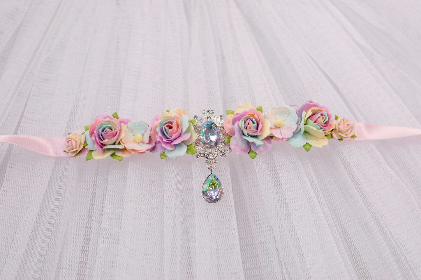 Rainbow Reverie – Luxe Crystal Ballet Bun Wrap