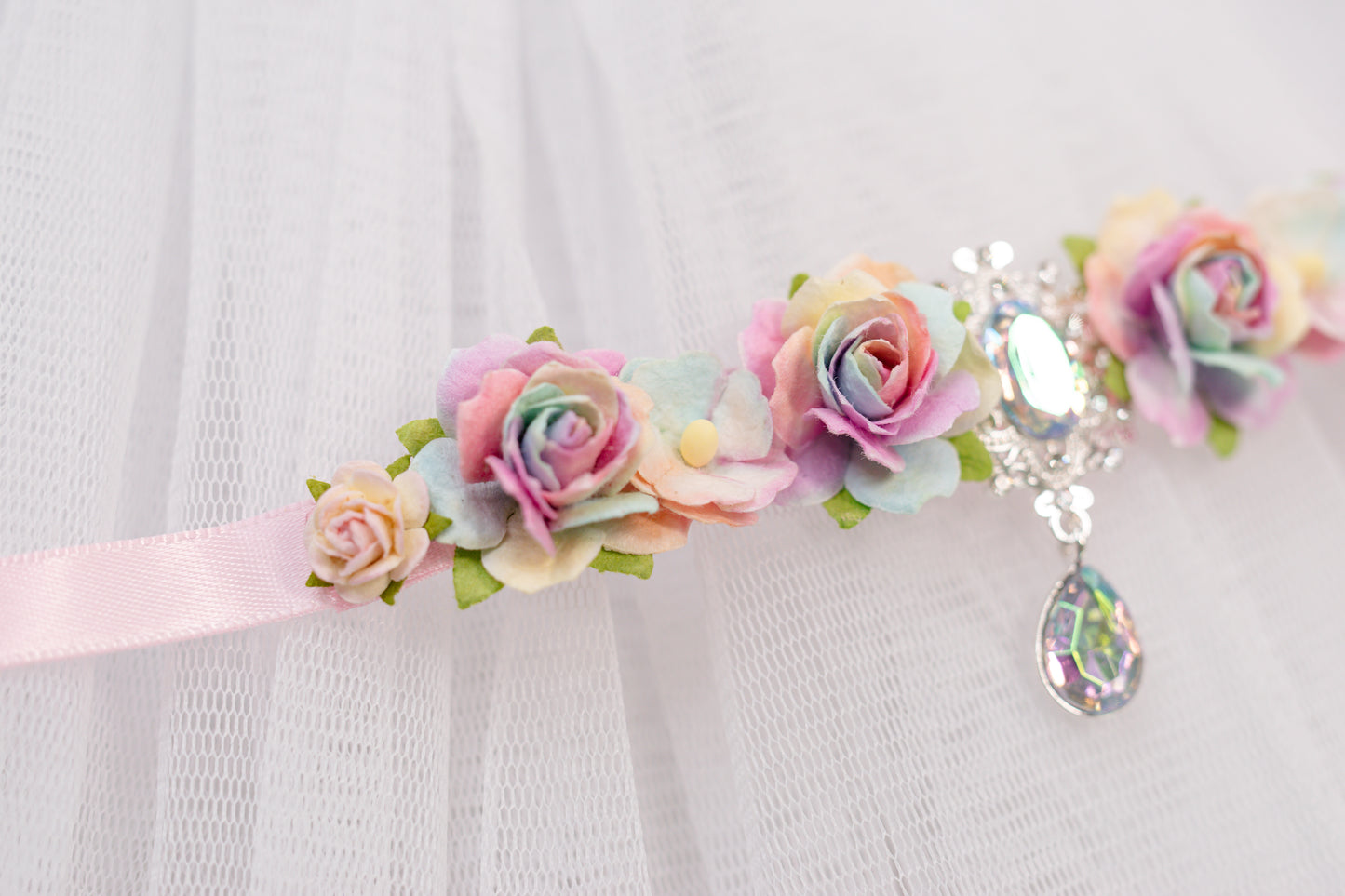 Rainbow Reverie – Luxe Crystal Ballet Bun Wrap