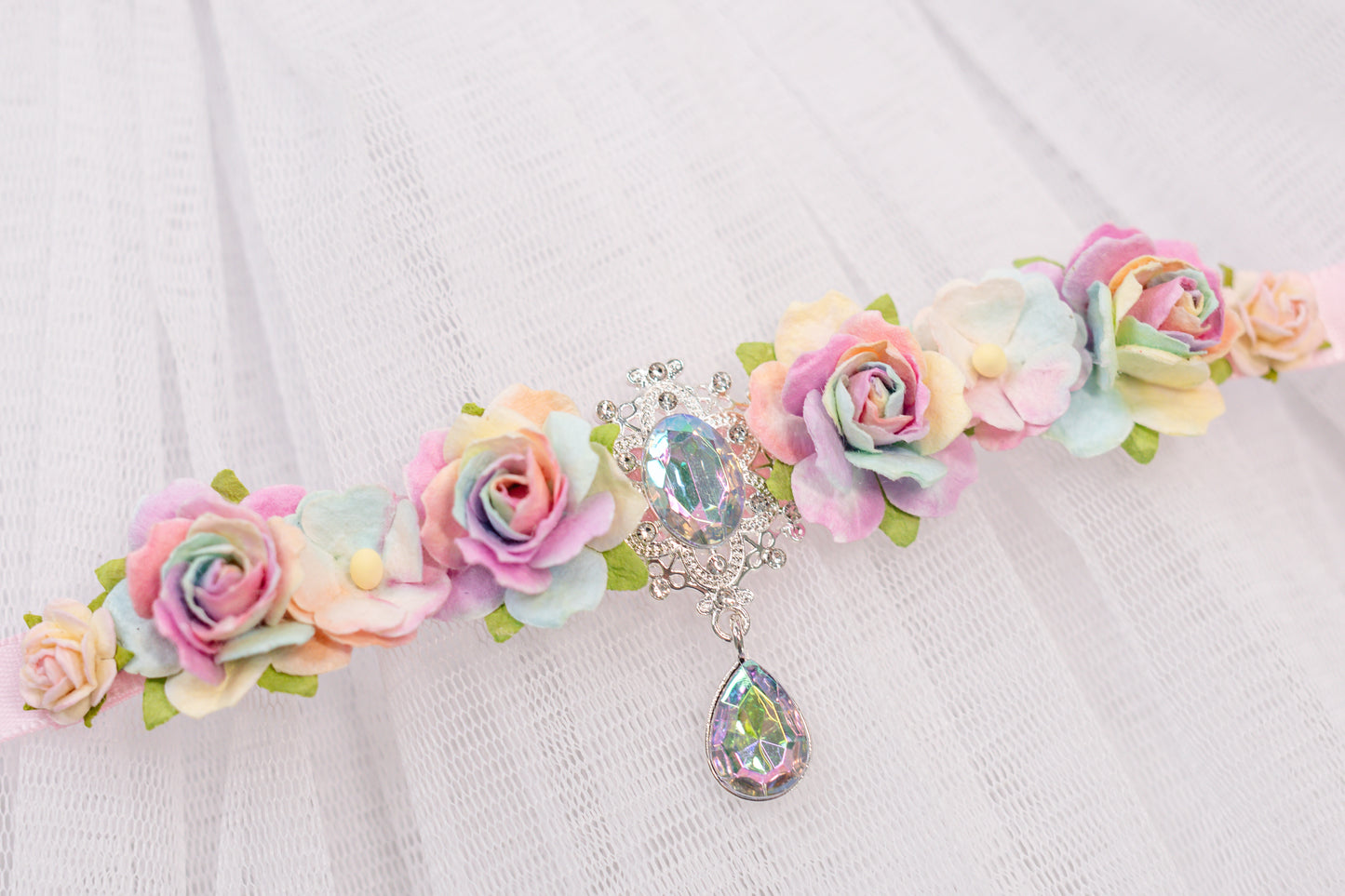 Rainbow Reverie – Luxe Crystal Ballet Bun Wrap